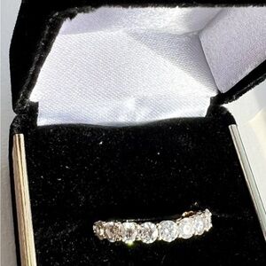 14k White Gold Natural Diamond Eternity Stackable Band Ring 2.2 ctw